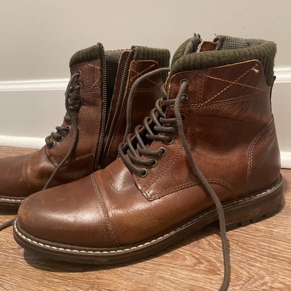 Crevo Men’s Camden Leather Boots Memory Foam Soles - Picture 3 of 10